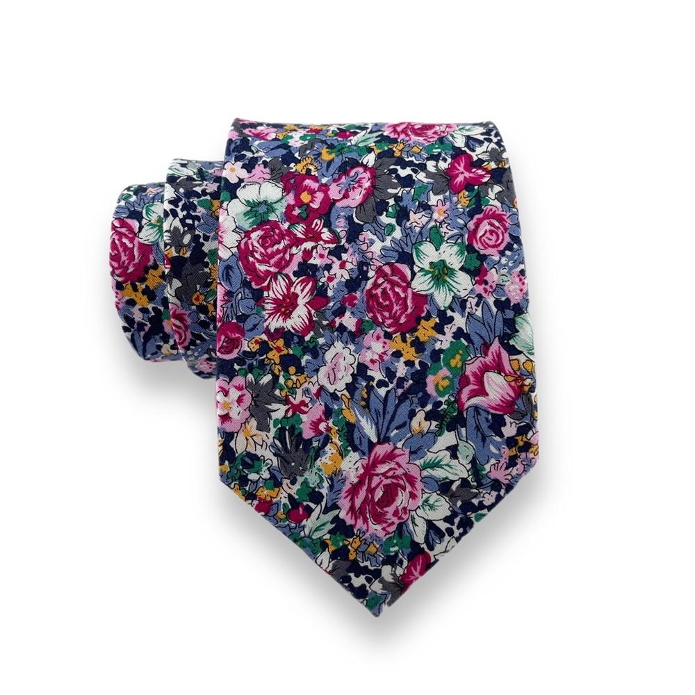 Men’s Multicolor Bohemian Floral Necktie Classic Width Party Tie